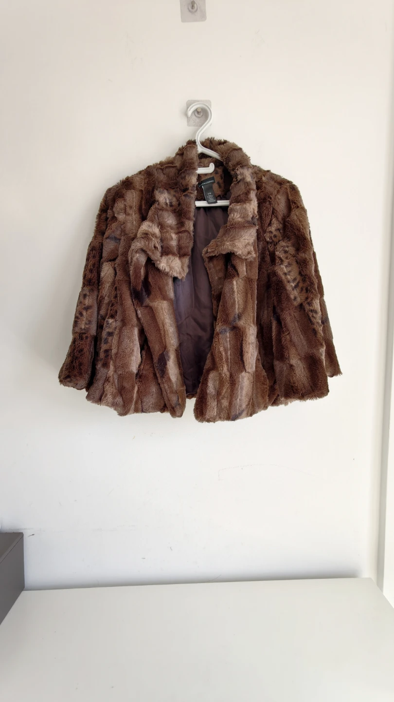 Cynthia Rowley Brown Faux Fur Jacket