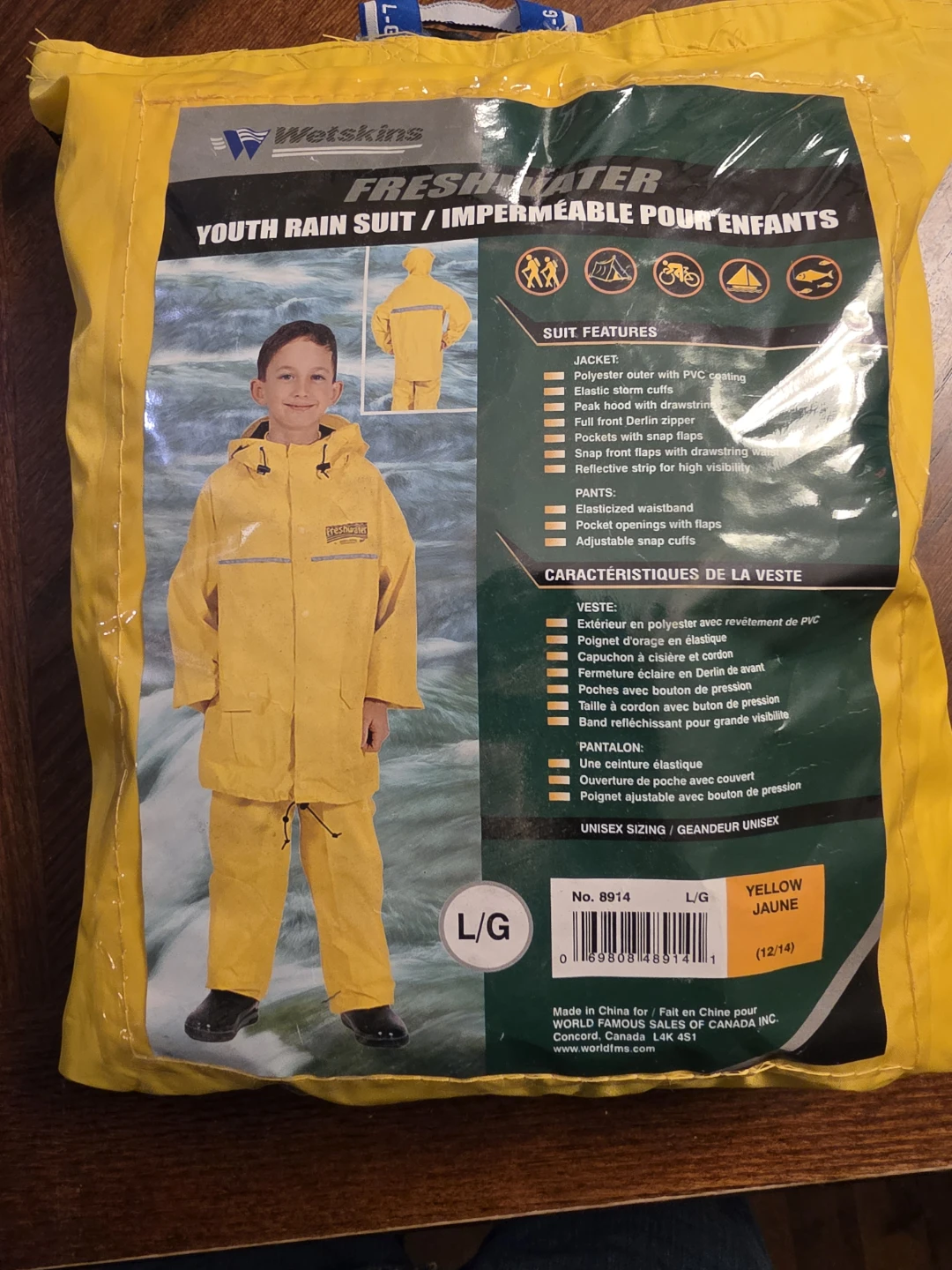 Wetskins Youth Rain Suit Size L/G