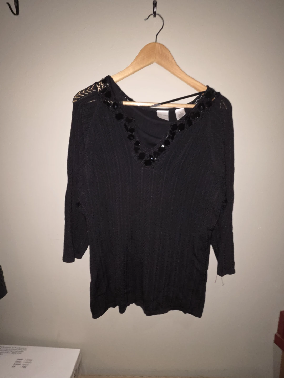 Emma James Black Knit Top Size XL