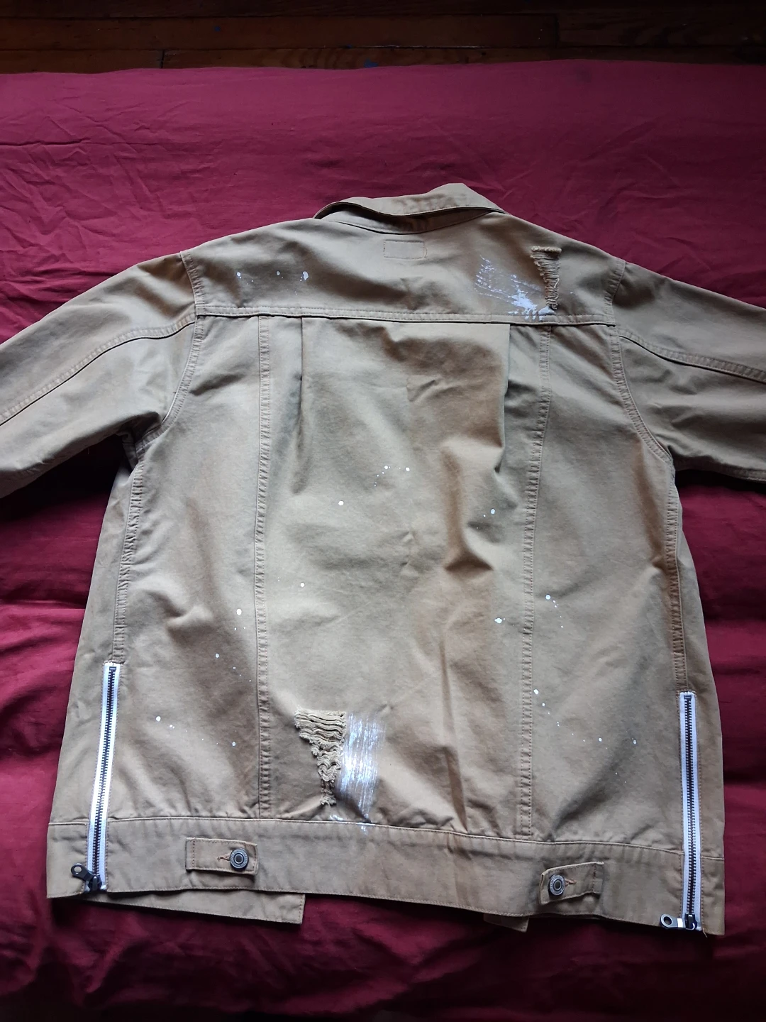 Distressed Tan Denim Jacket - photo 2