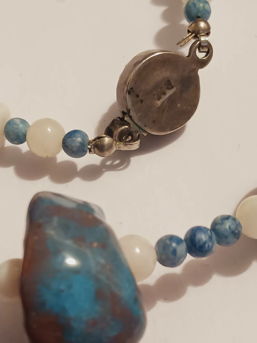 Sterling Silver Moonstone Clasp Unique Statement Necklace - photo 4