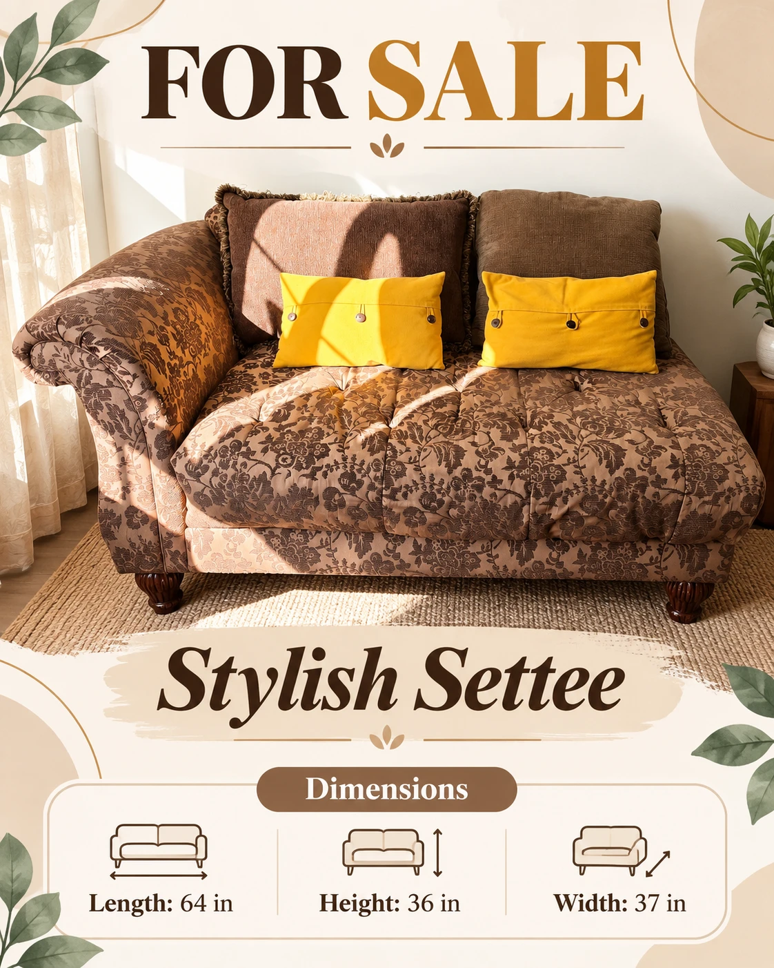 Floral Patterned Settee