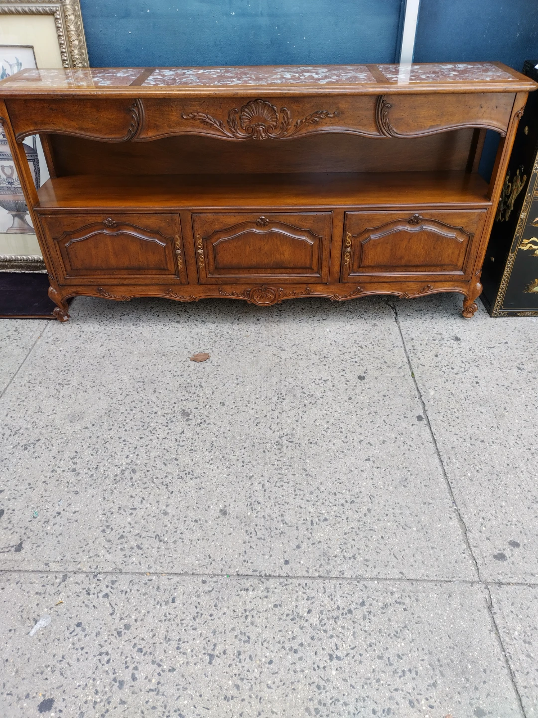 Long buffet table with marble on top - photo 2