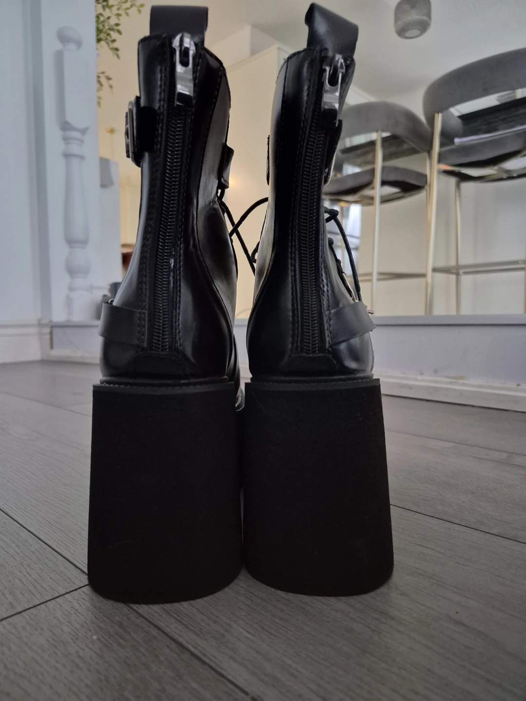 🏉🏈Black Platform Combat Boots