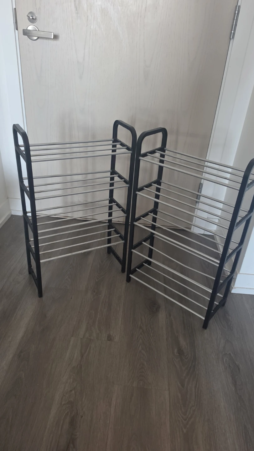 Two 4-Tier Metal Shoe Racks