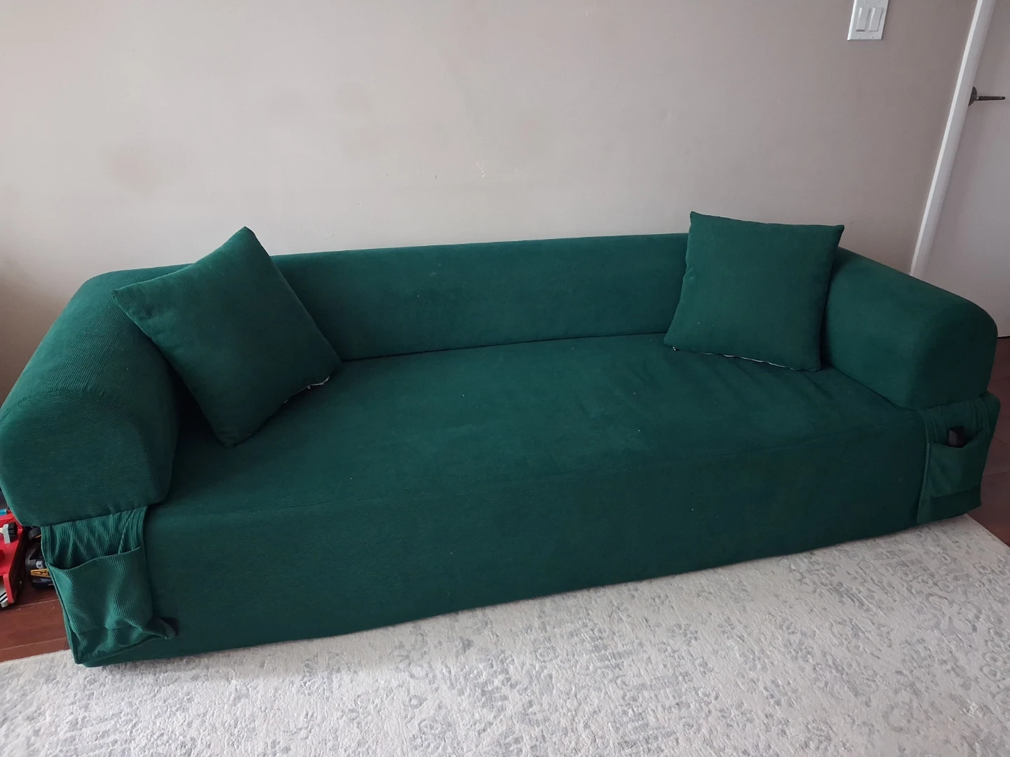 Forest Green Corduroy Sofa - photo 2