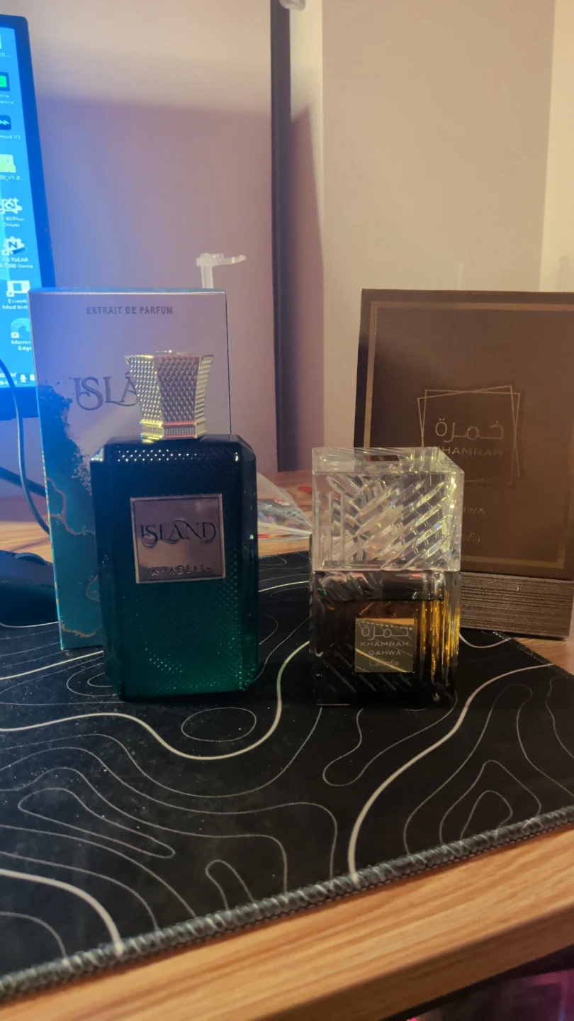 Lattafa Khamrah Qahwa and Khadlaj Island Perfume Bundle