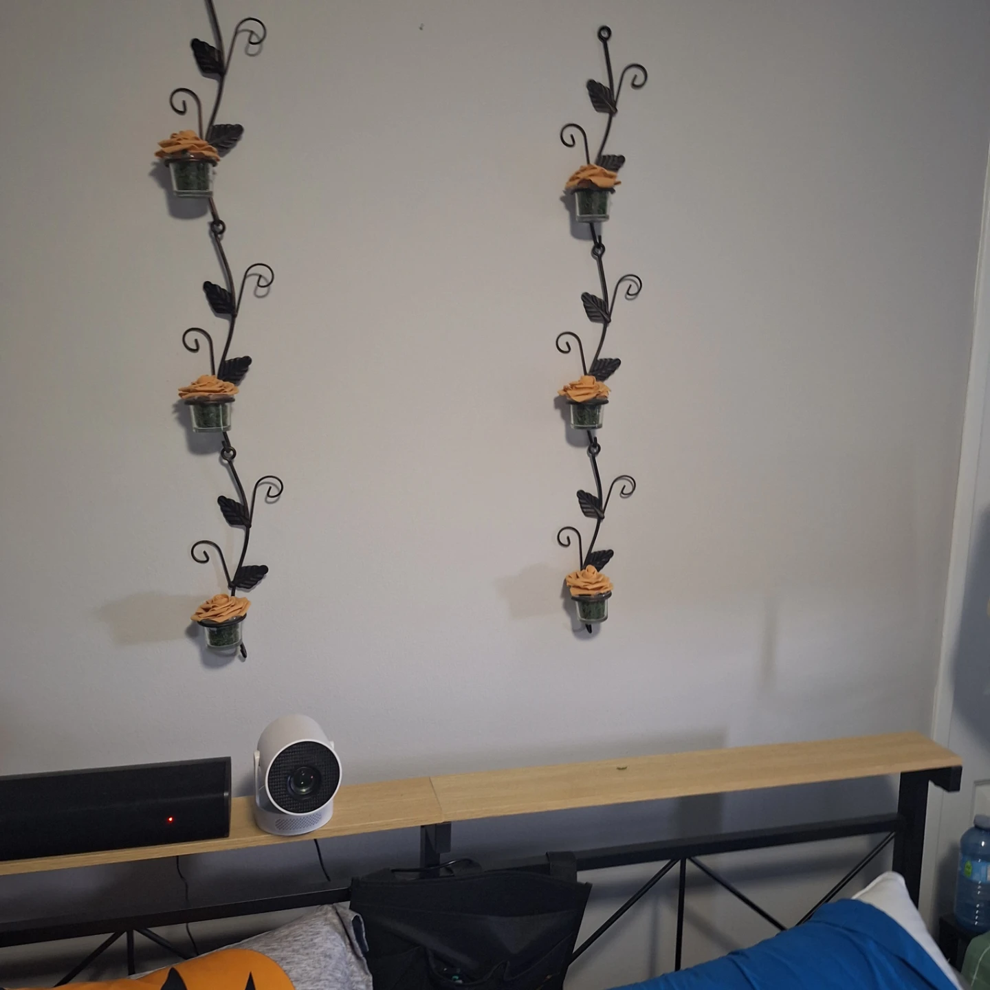Wall Mounted Candle Holders with Rose Accents