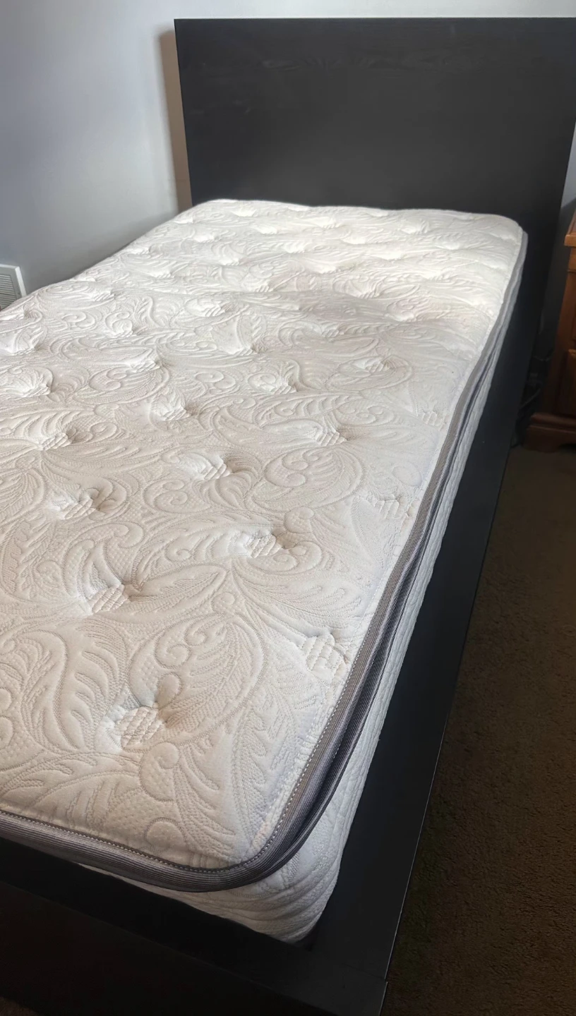 IKEA MALM Twin Bed Frame with 10in. Pillowtop Mattress. Like New - photo 3