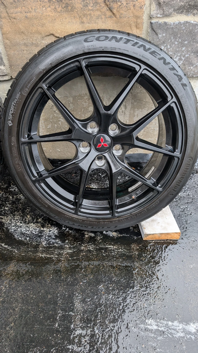 Set of 4 Black Alloy Wheels with Continental Tires - photo 2