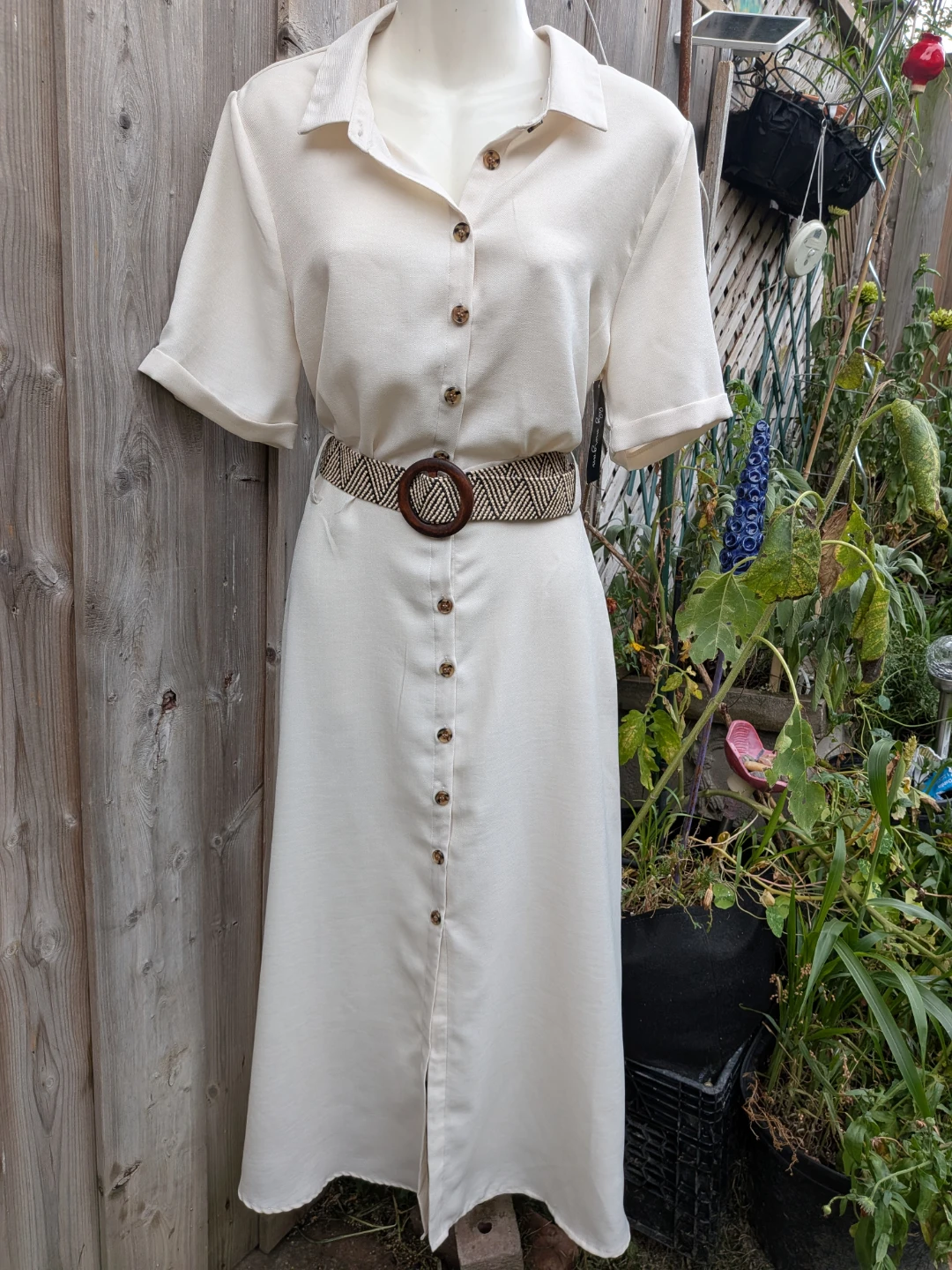 Lily Morgan Button-Down Dress w Belt Sz Medium