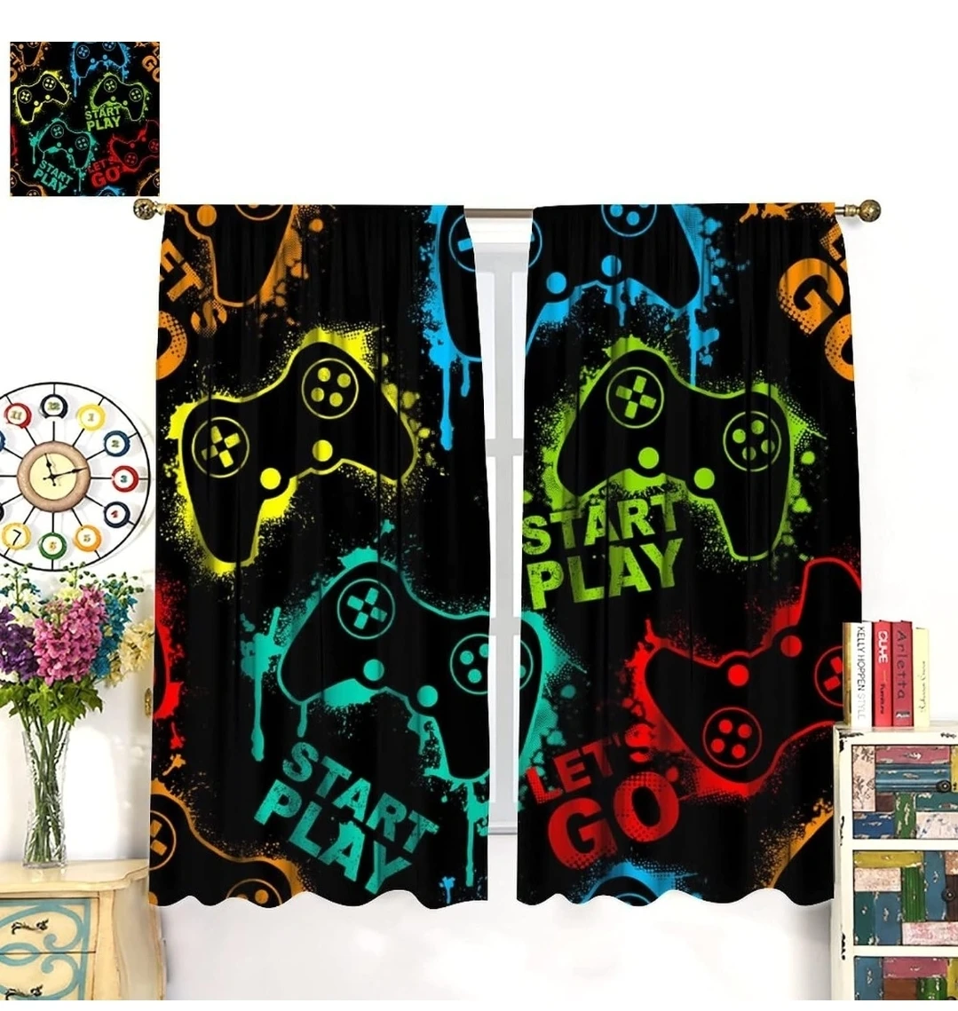 Gaming Pattern Blackout Curtains - photo 2