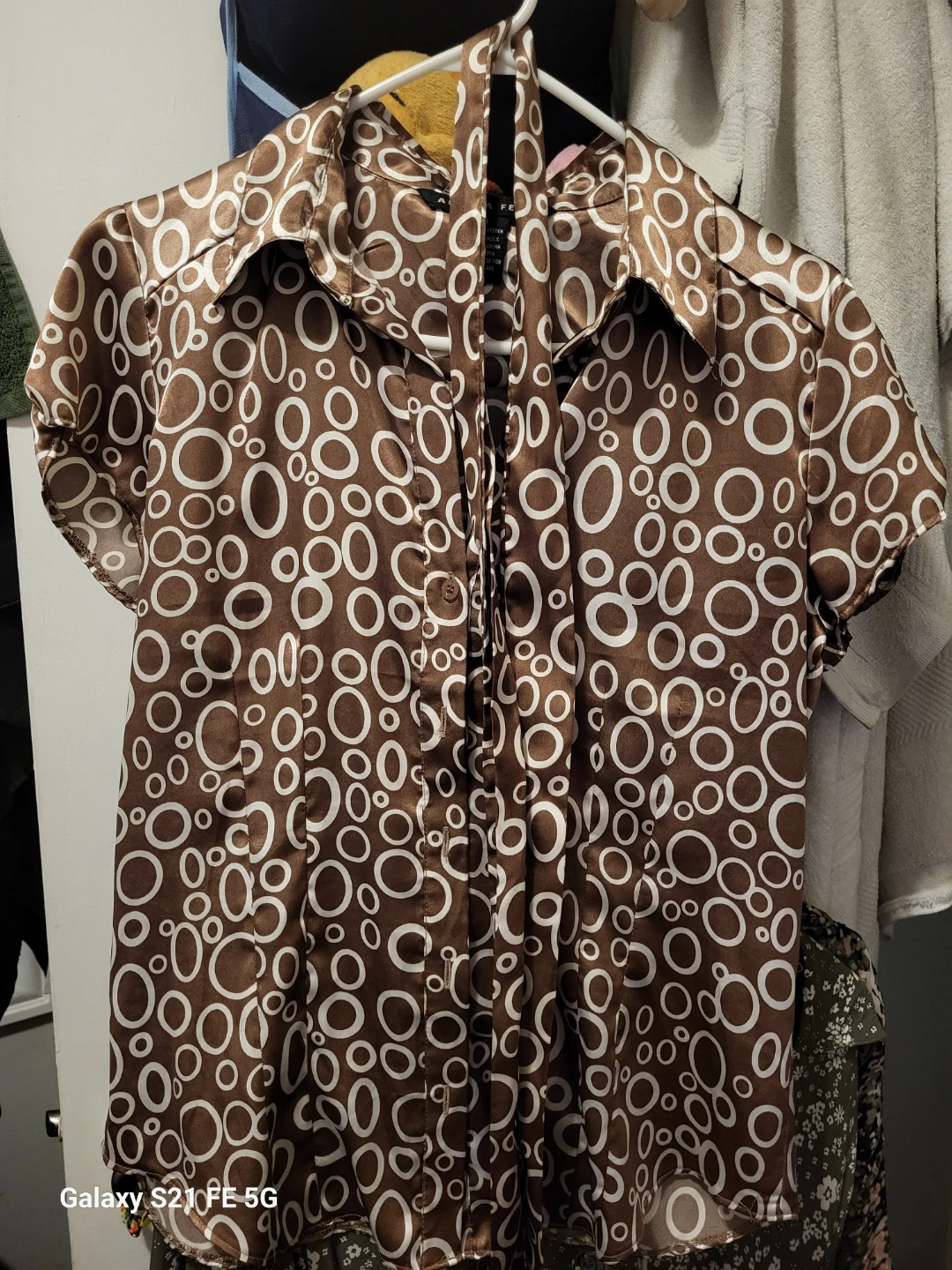 Antilia Femme Brown Circle Print Blouse - photo 3