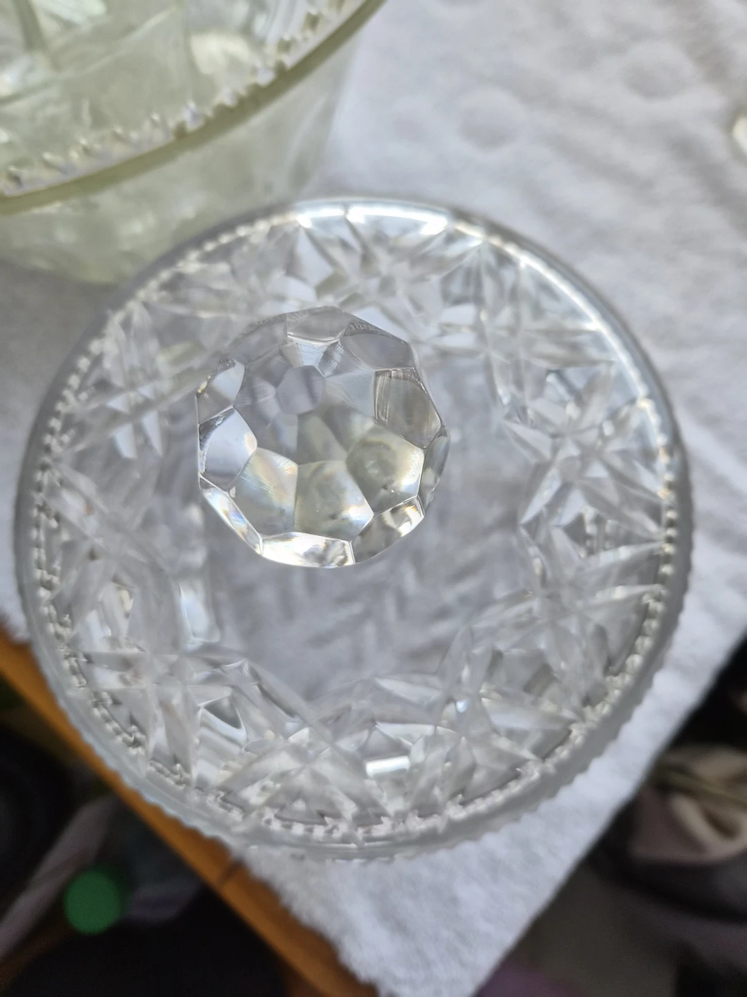 Clear Glass Cut Crystal Style Canister Jar - photo 2