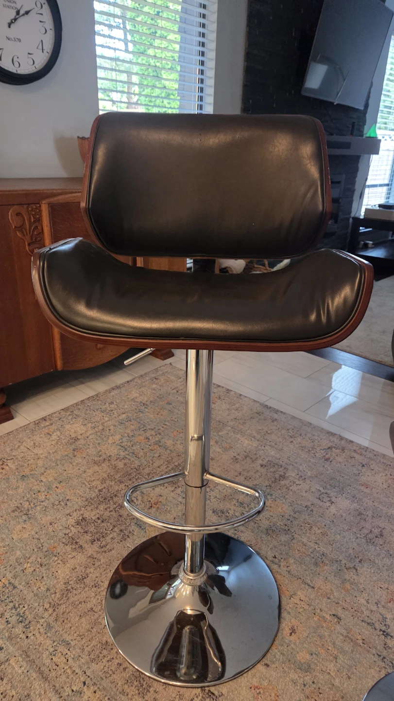 Two Brown Adjustable Swivel Bar Stools - photo 3