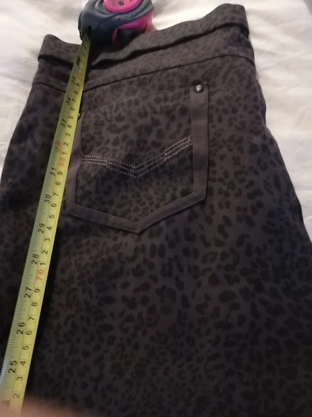 Black Leopard Print Pants. Size 42 - photo 4