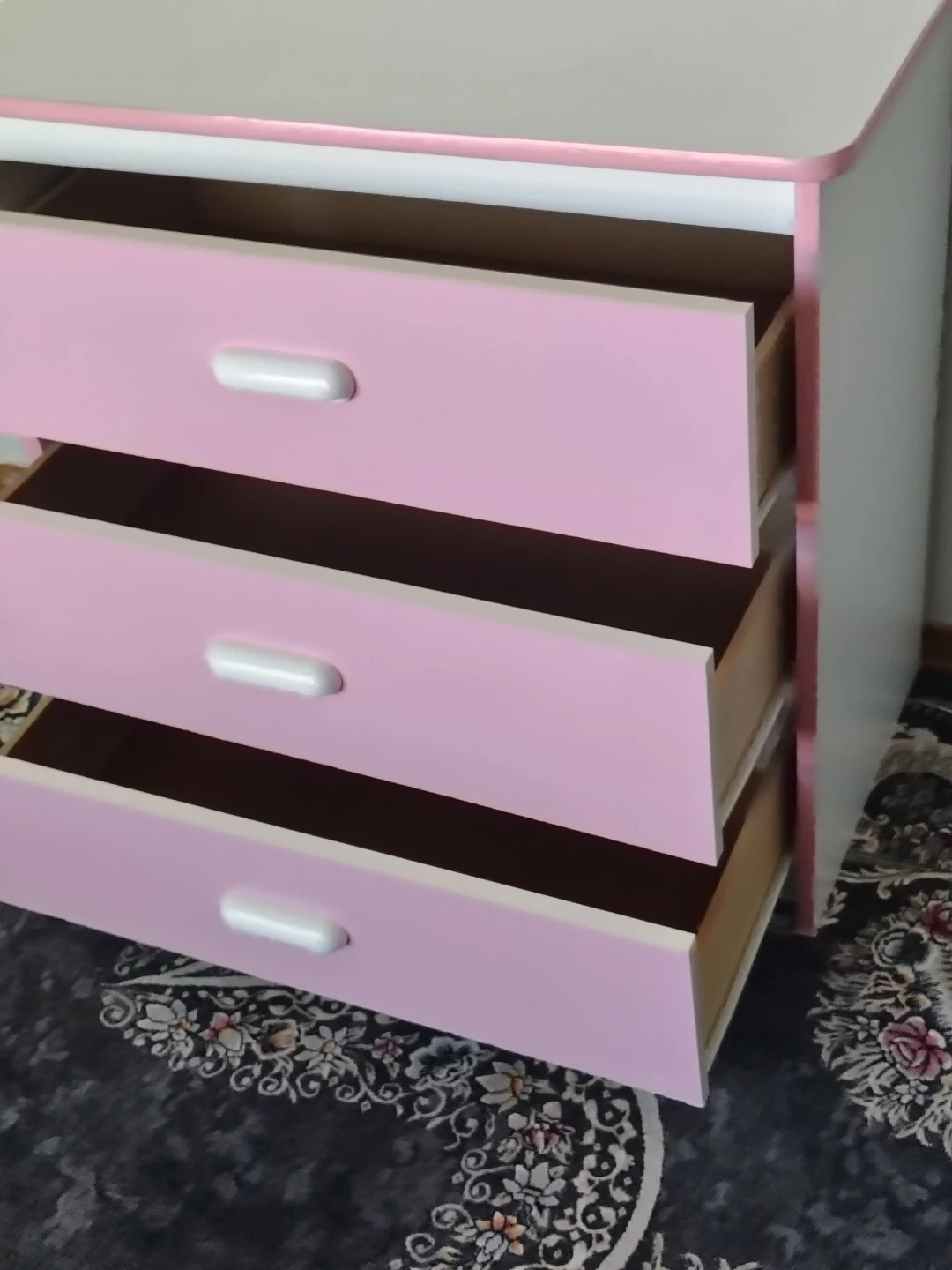 3-Drawer Pink and White Dresser - photo 5