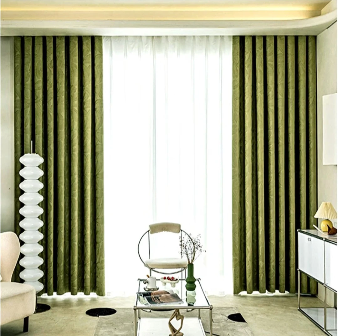 Unused Olive Green Velvet Curtains - photo 3