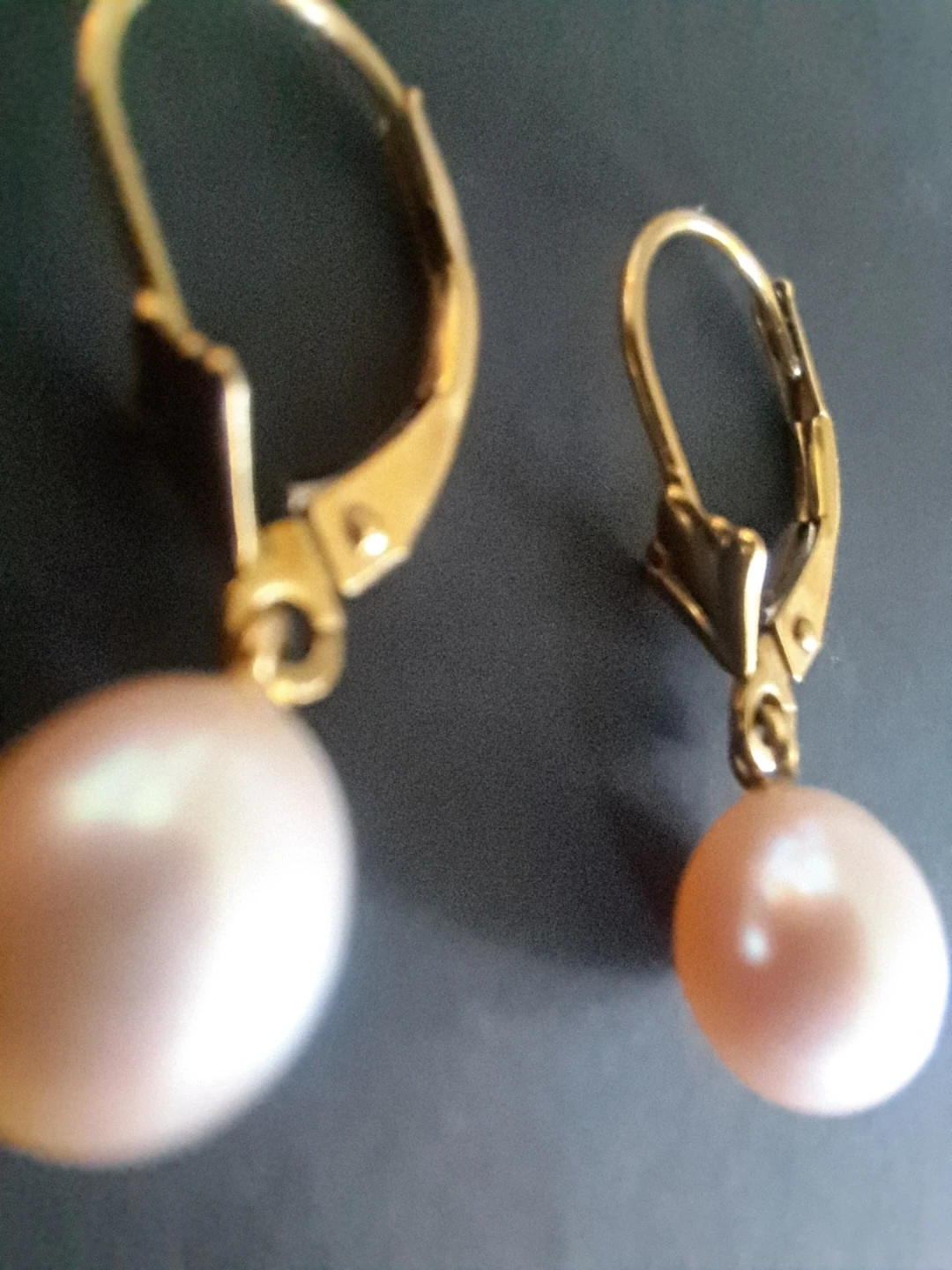 10K Gold Pink Pearl Drop Earrings - photo 4
