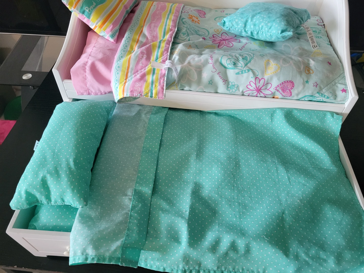 American Girl Trundle Bed with Bedding