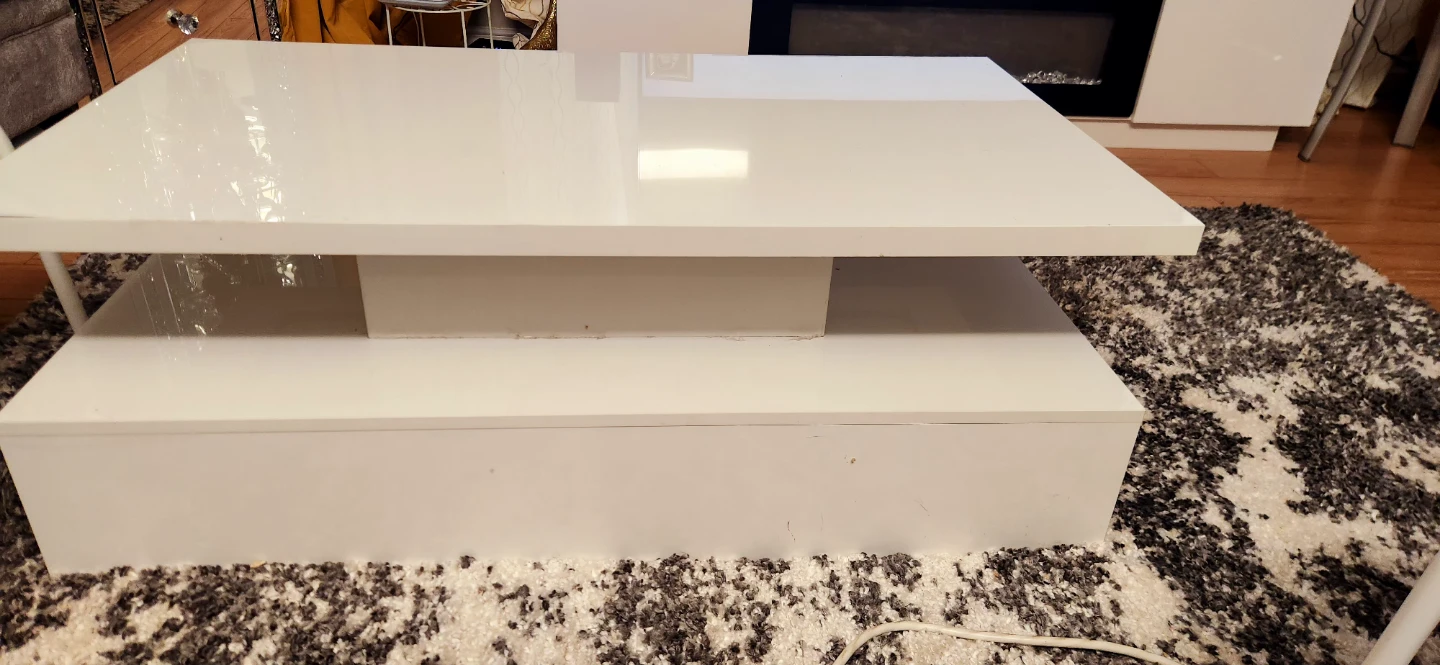 Modern White Glossy Coffee Table - photo 2