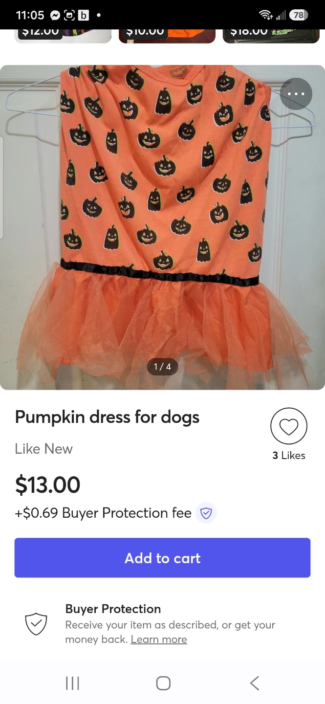 Thrill & Chills Glow Pumpkin Dog Dress - photo 3