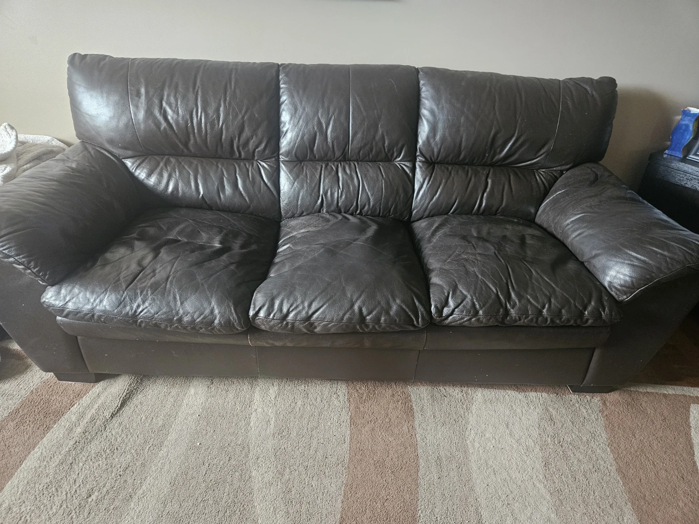 BROWN LEATHER COUCH