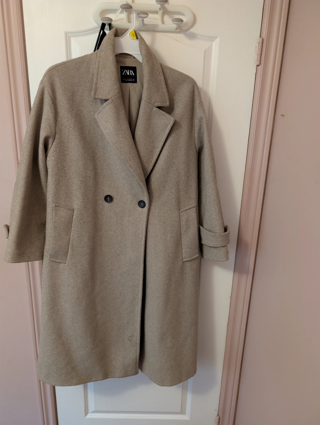 Zara Beige Wool Blend Coat