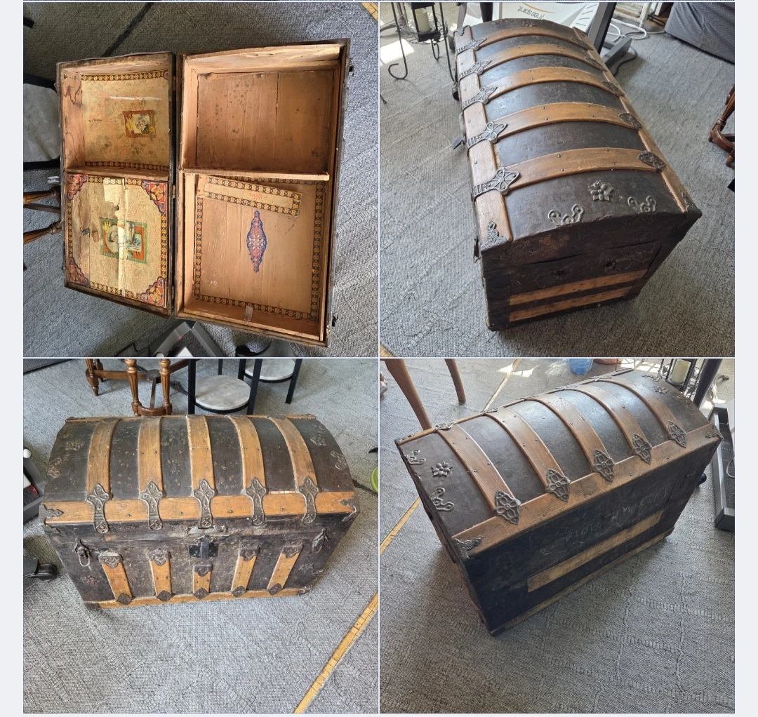 Vintage Dome Top Storage Trunk