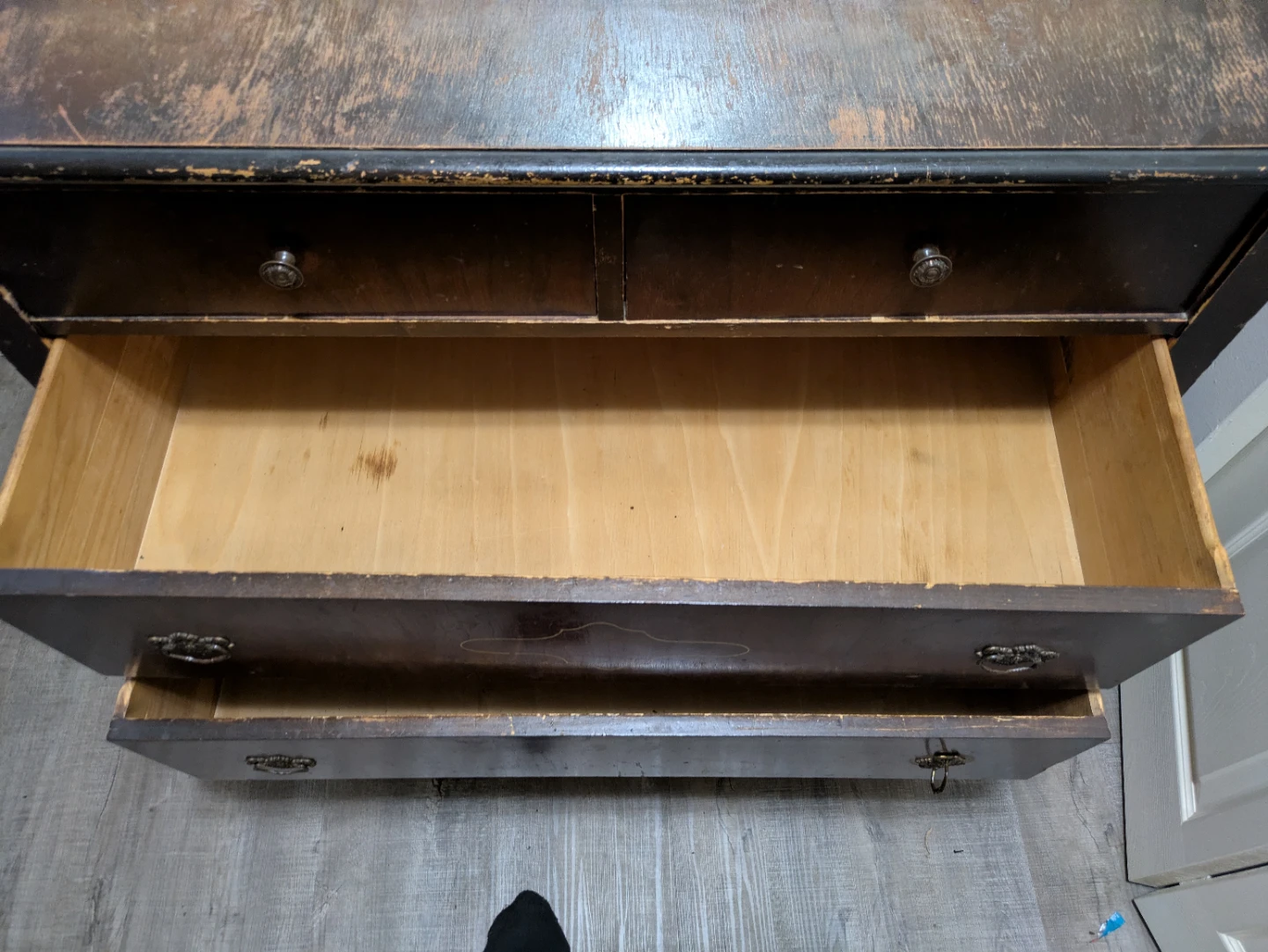 Vintage Wooden Dresser with Mirror - photo 4