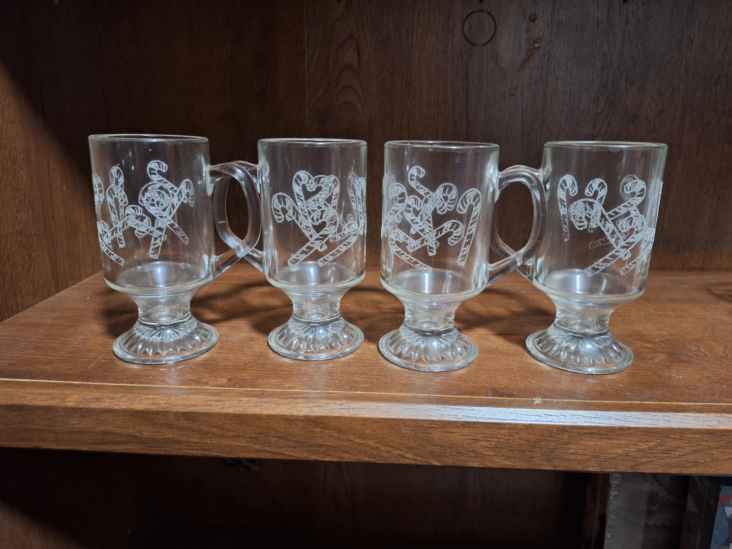 Set of 4 Glass Candy Cane Mugs - photo 2