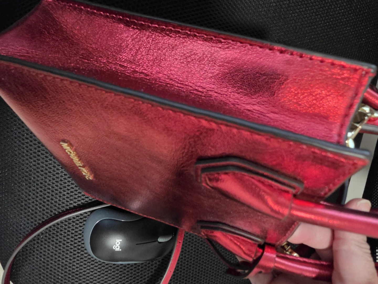 Michael Kors Red Metallic Mini Tote Bag - photo 3