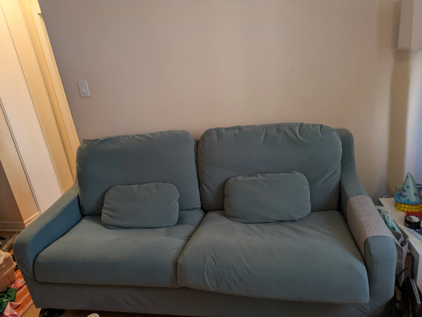 LOVE SEAT Grey-Turqoius