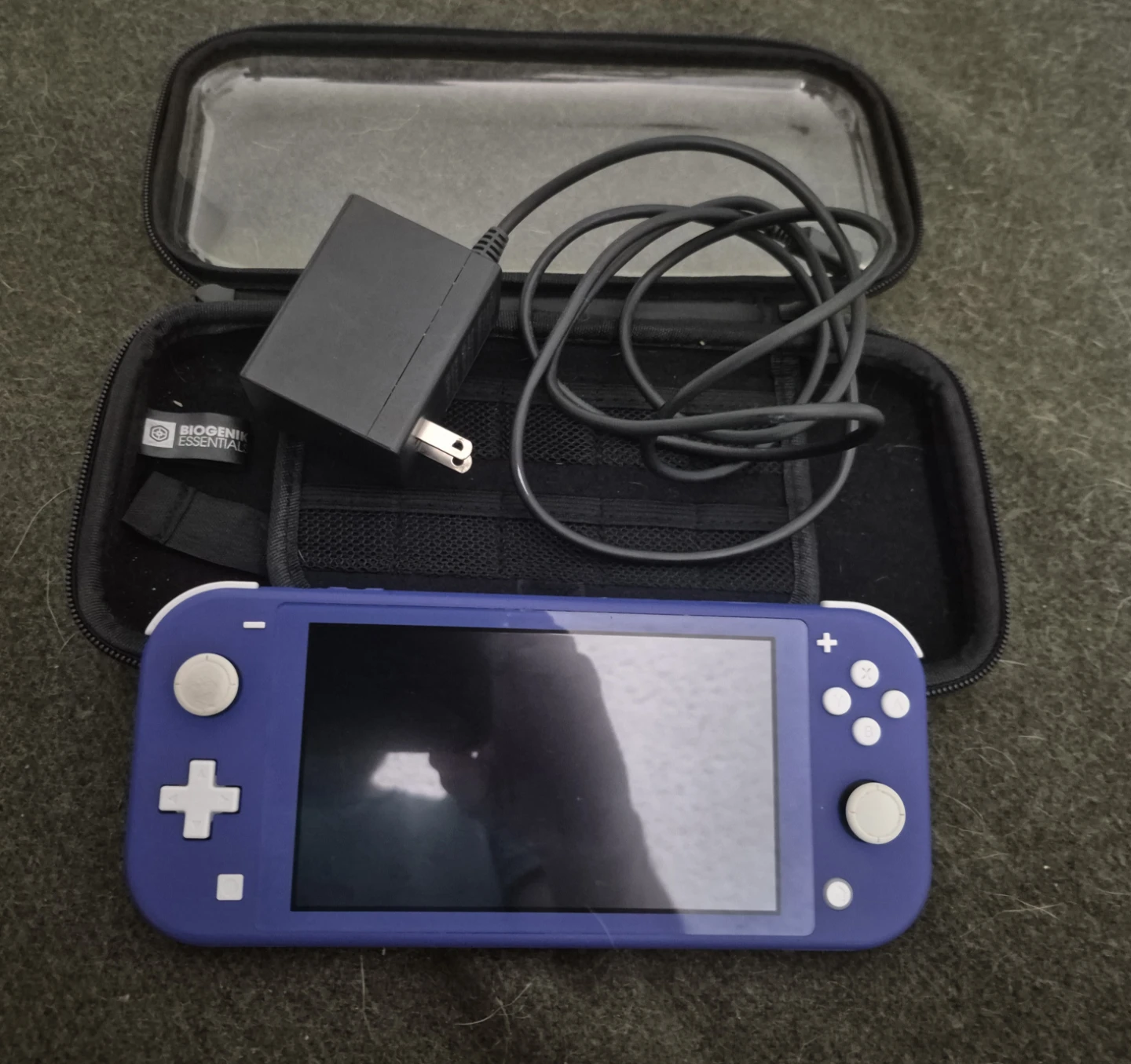 Blue Nintendo Switch Lite with Carrying Case and Charger