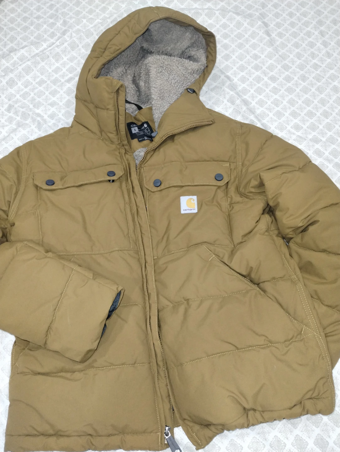 Carhartt Quilted Hooded Jacket Tan