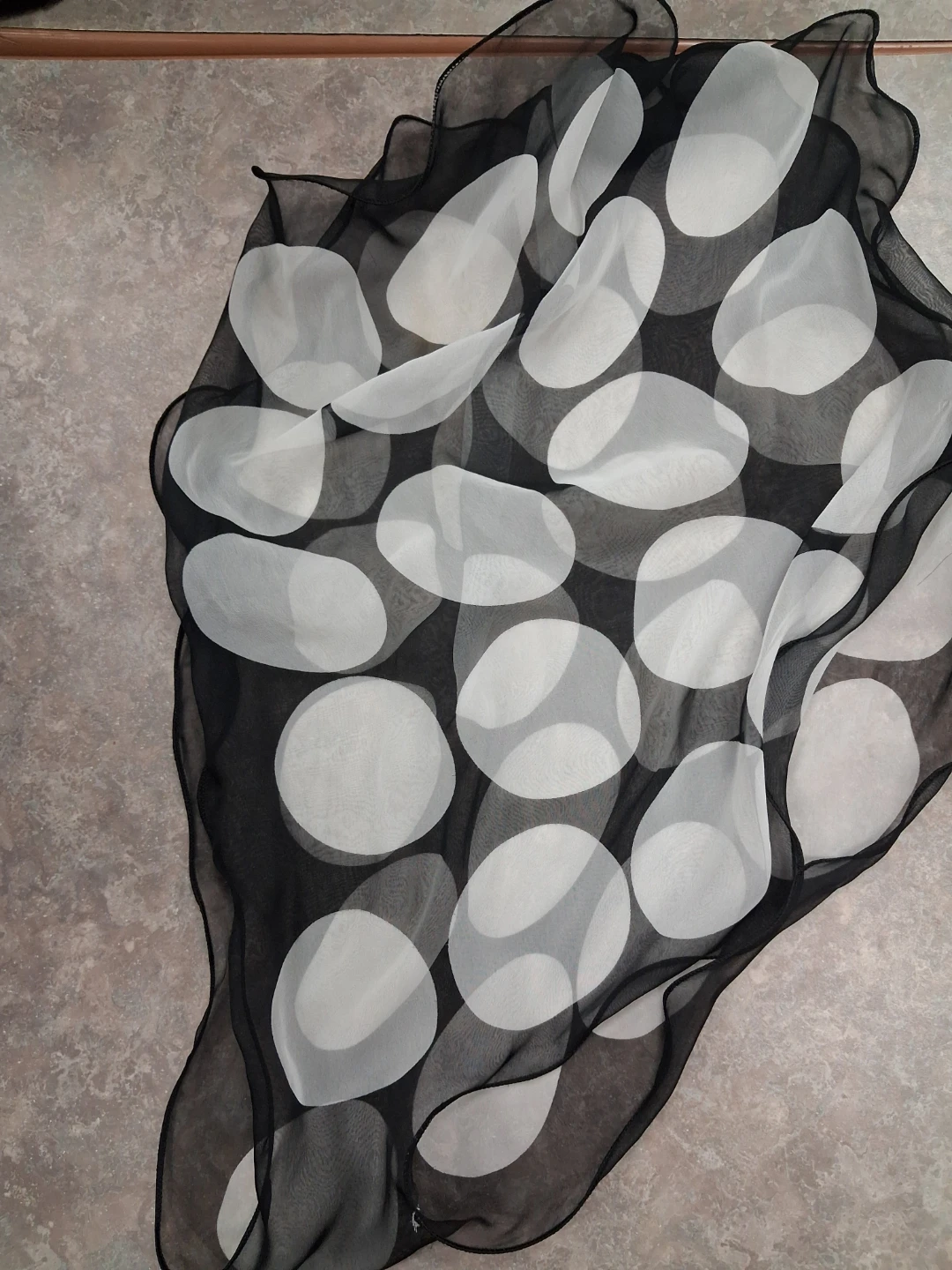 Black and White Polka Dot Scarf