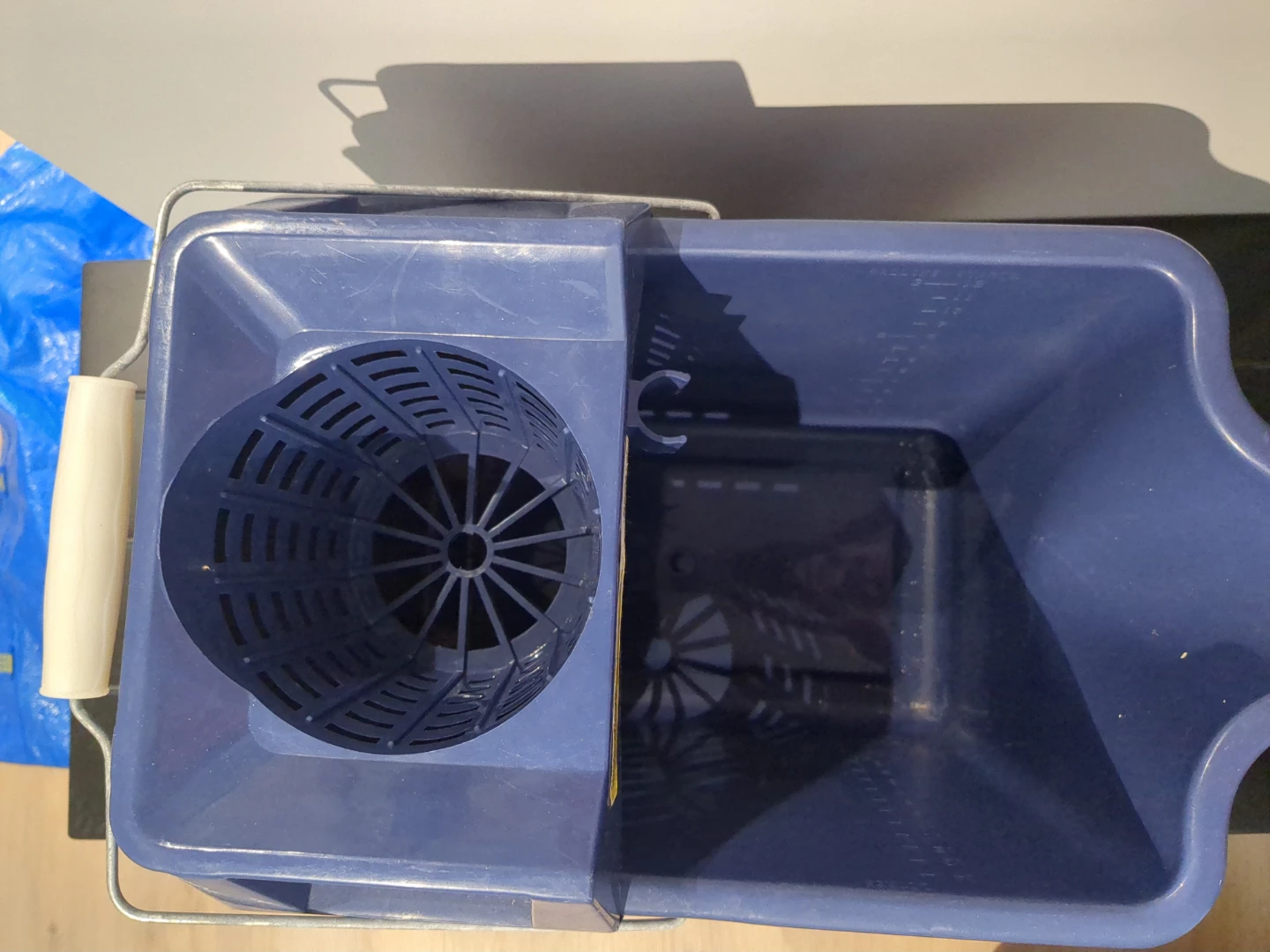 Blue Plastic Mop Bucket with Wringer