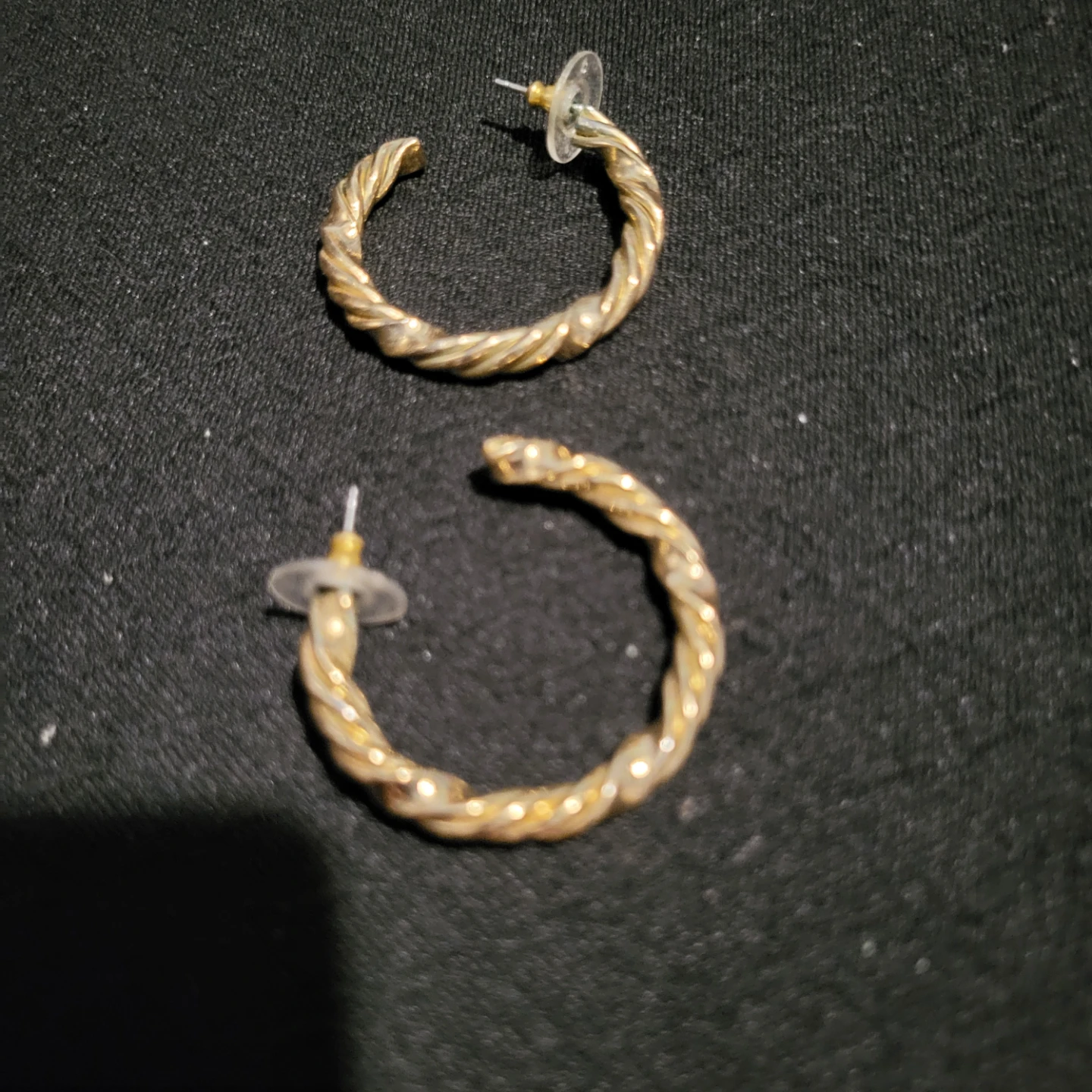 Gold Tone Twisted Hoop Earrings - photo 2