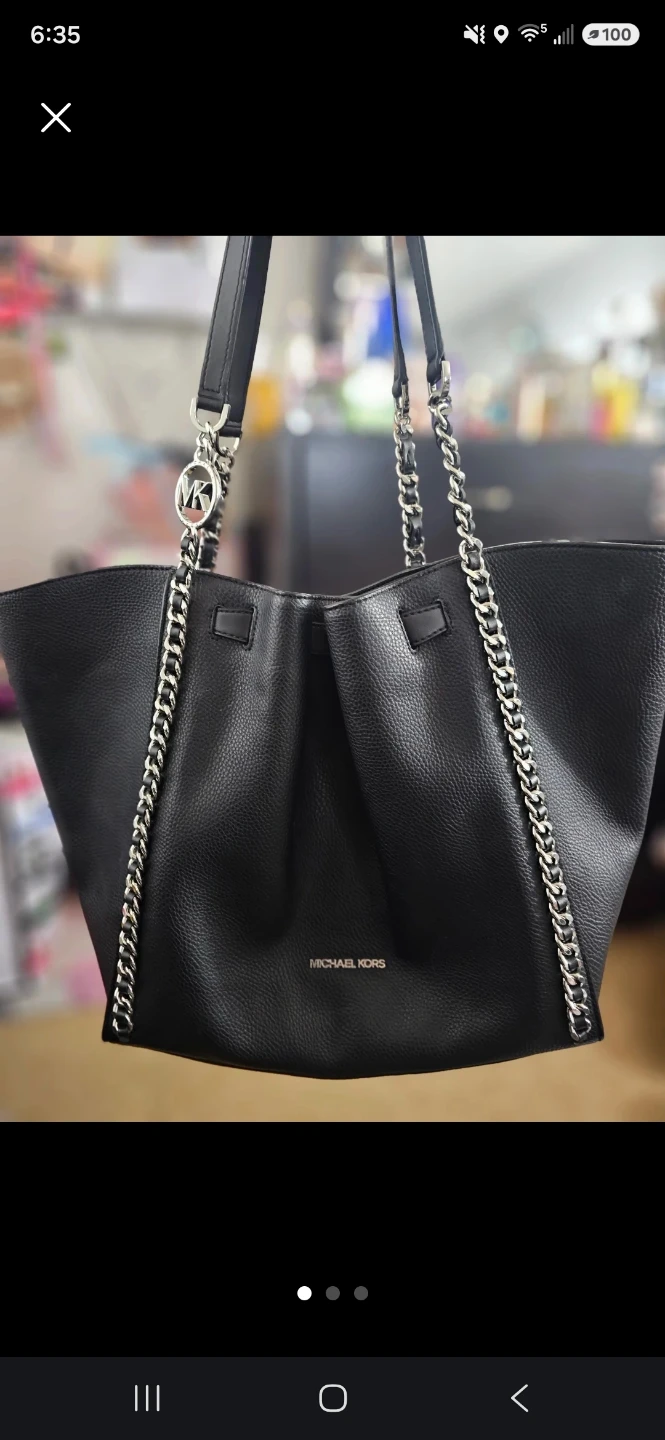 Michael Kors Black Chain Tote Bag