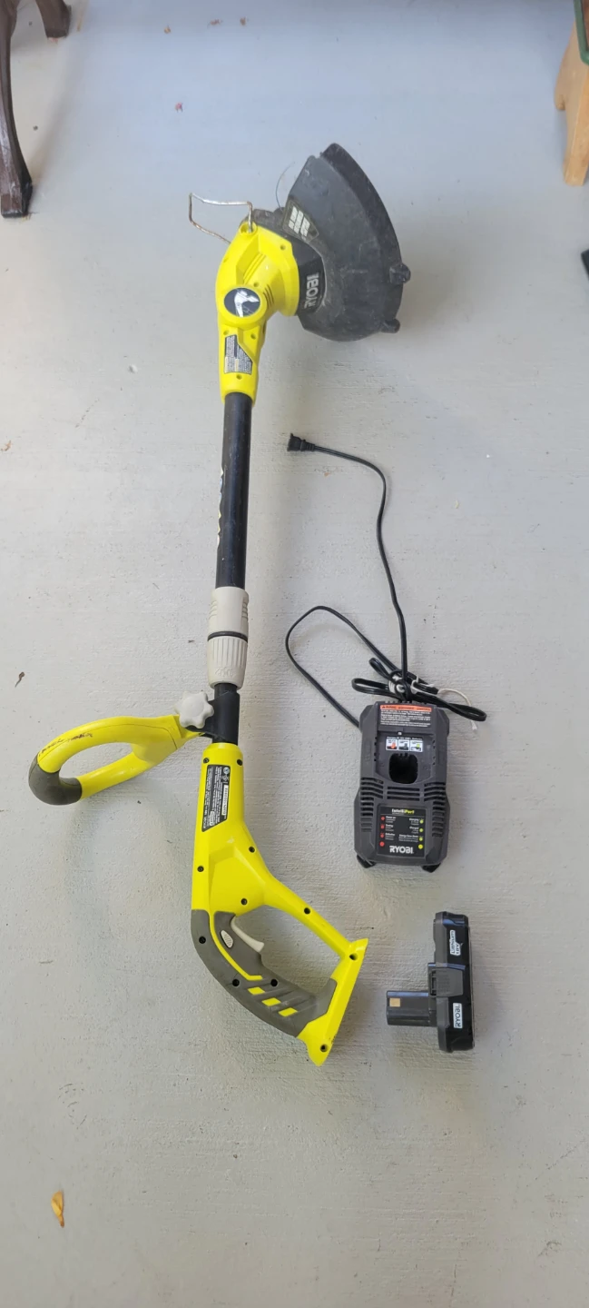 18V Ryobi Electric String Trimmer with Charger and Battery - photo 2
