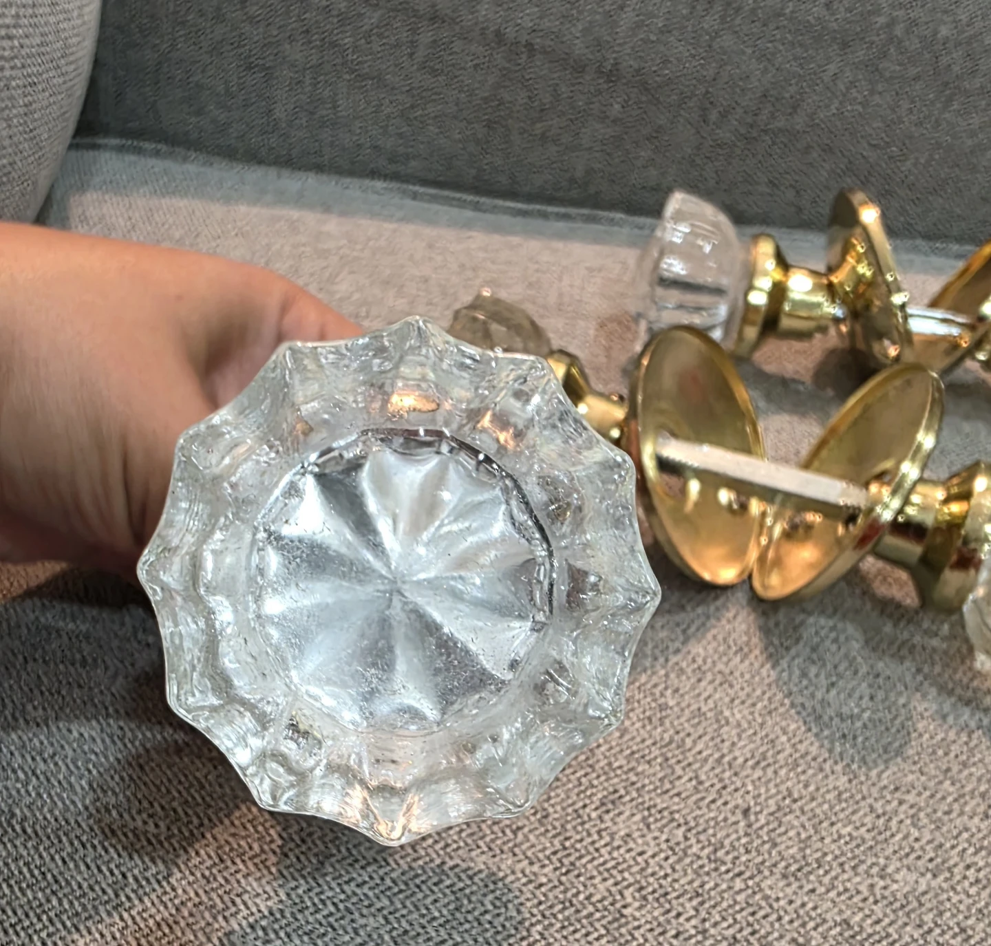 Vintage Glass and Brass Doorknobs - photo 3
