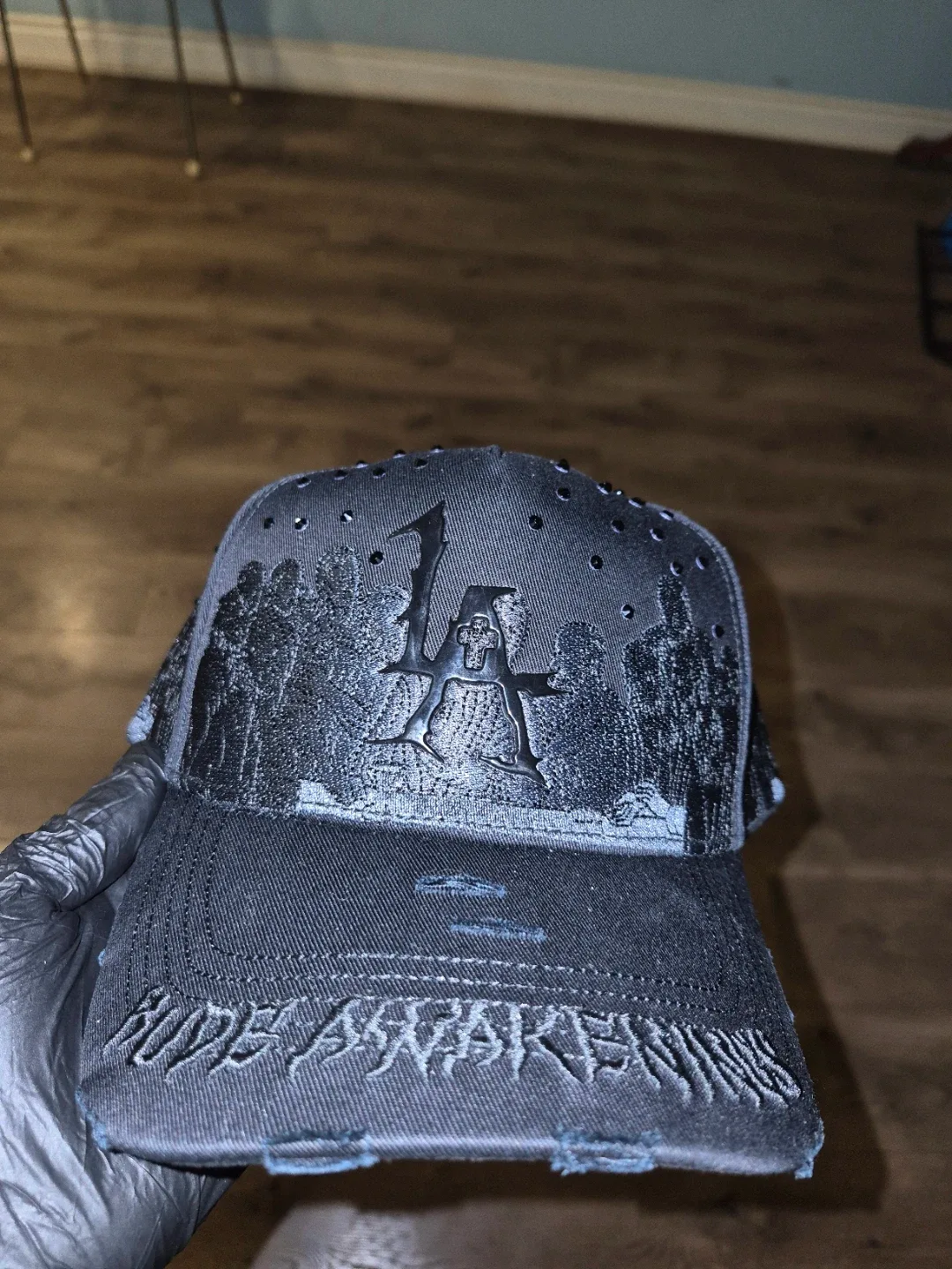 Rude Awakenings Black Graphic Snapback Cap