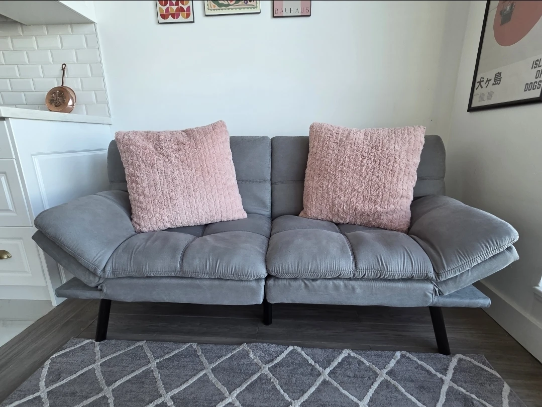 Grey Futon Sofa Bed - photo 2