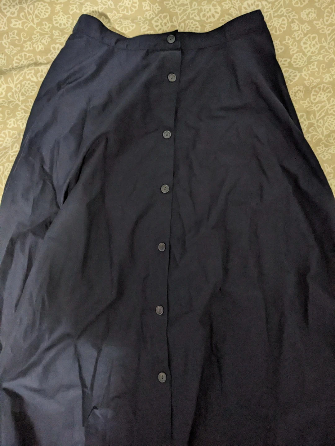 Uniqlo Navy Button-Down A-Line Skirt - photo 2