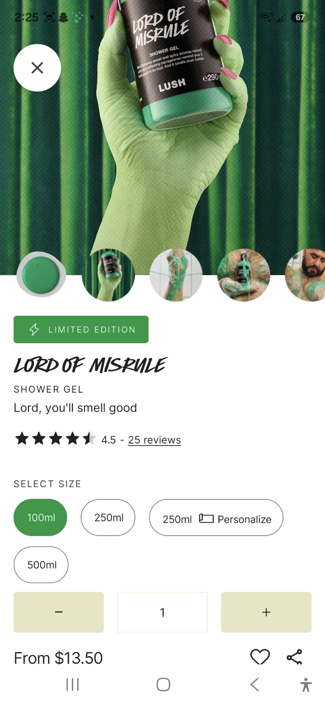 Lush Lord of Misrule Shower Gel 100ml