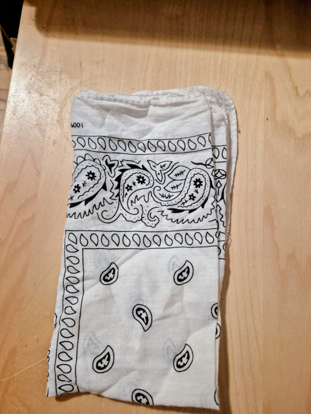 White Bandana with Paisley Print