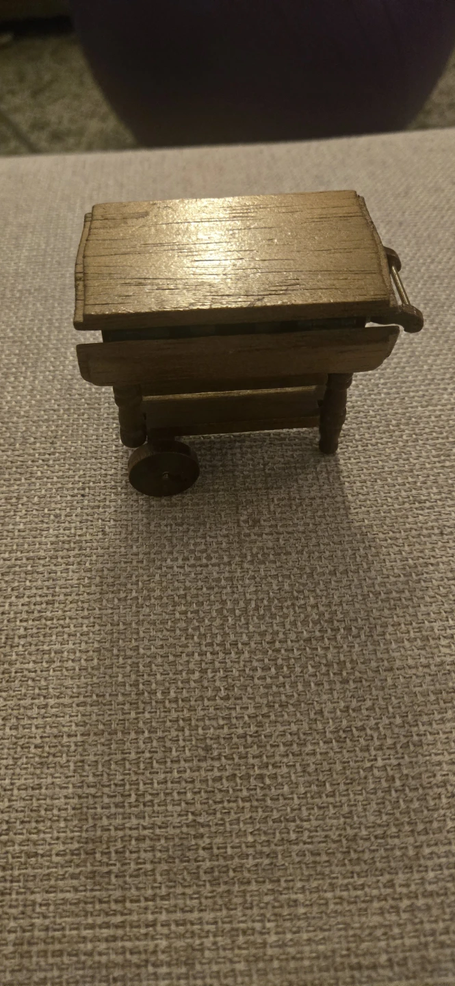 Miniature Wooden Serving Cart