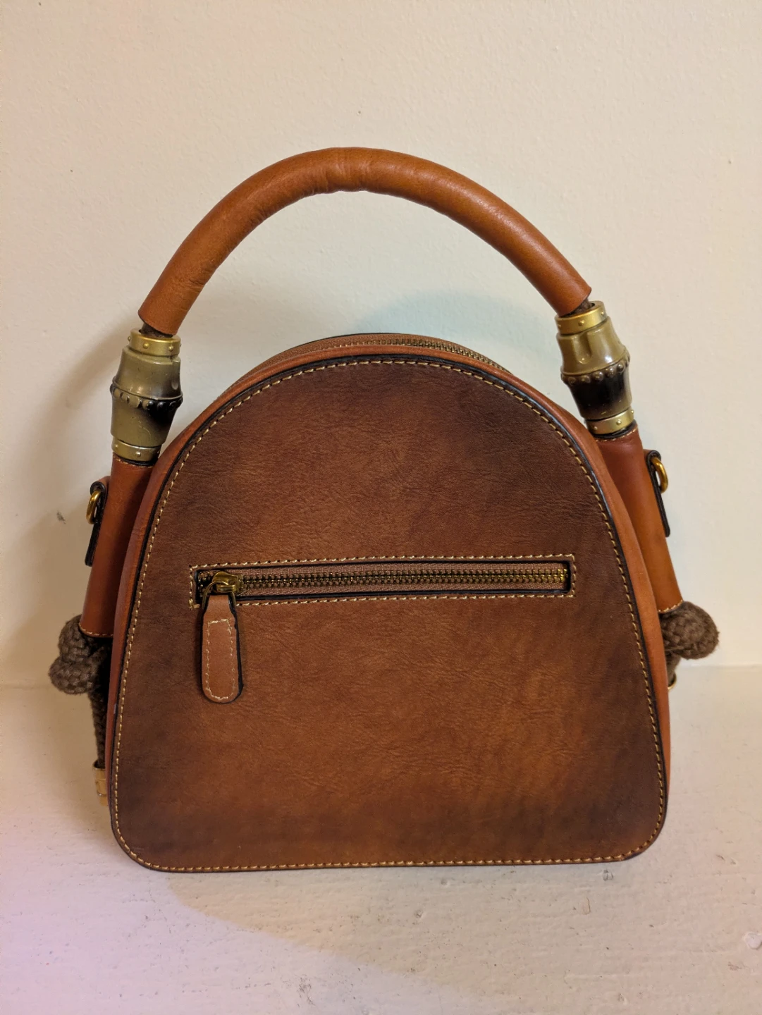 Brown Leather Patterned Handbag - photo 2