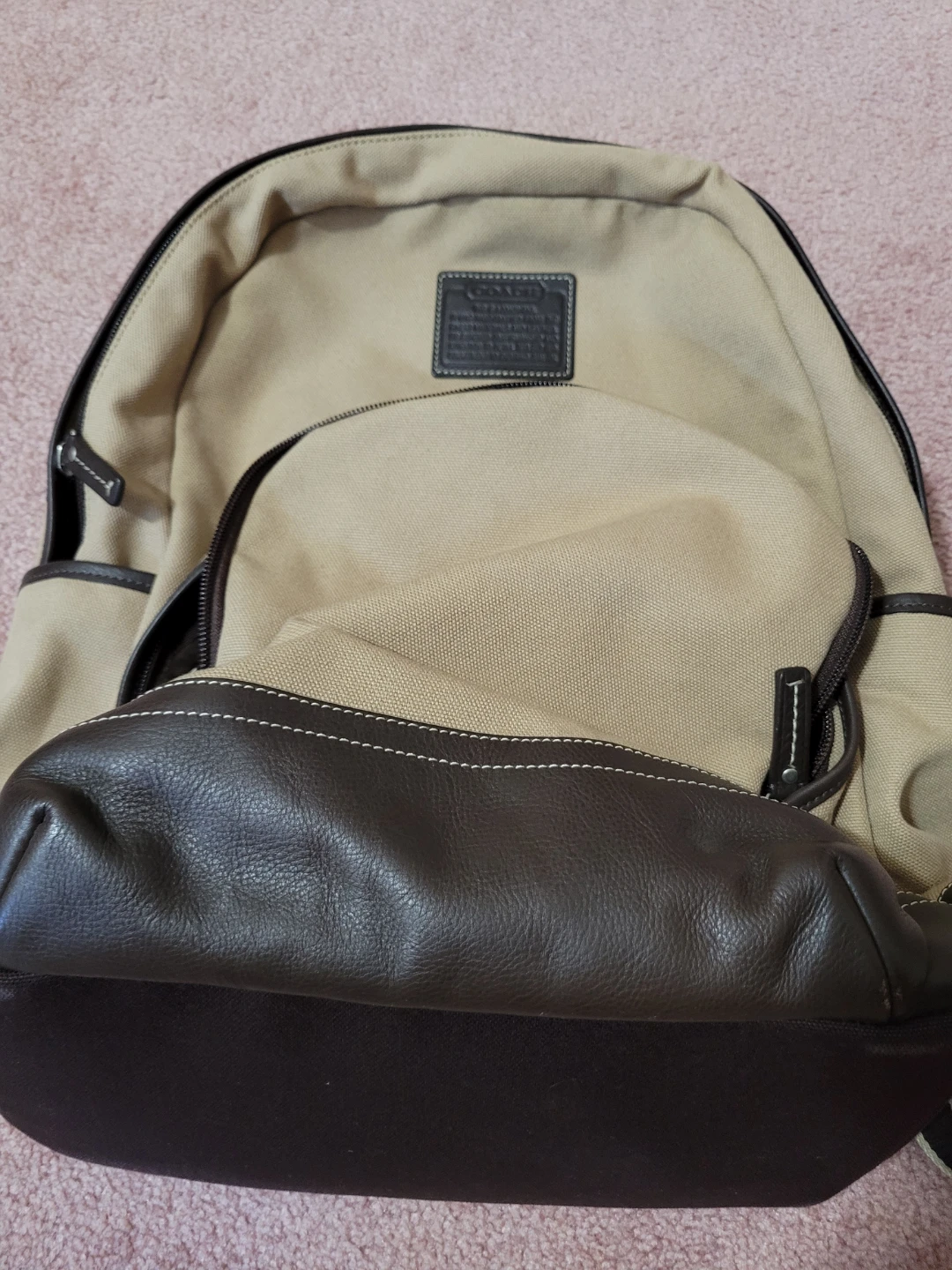 🏈Coach Canvas and Leather Backpack