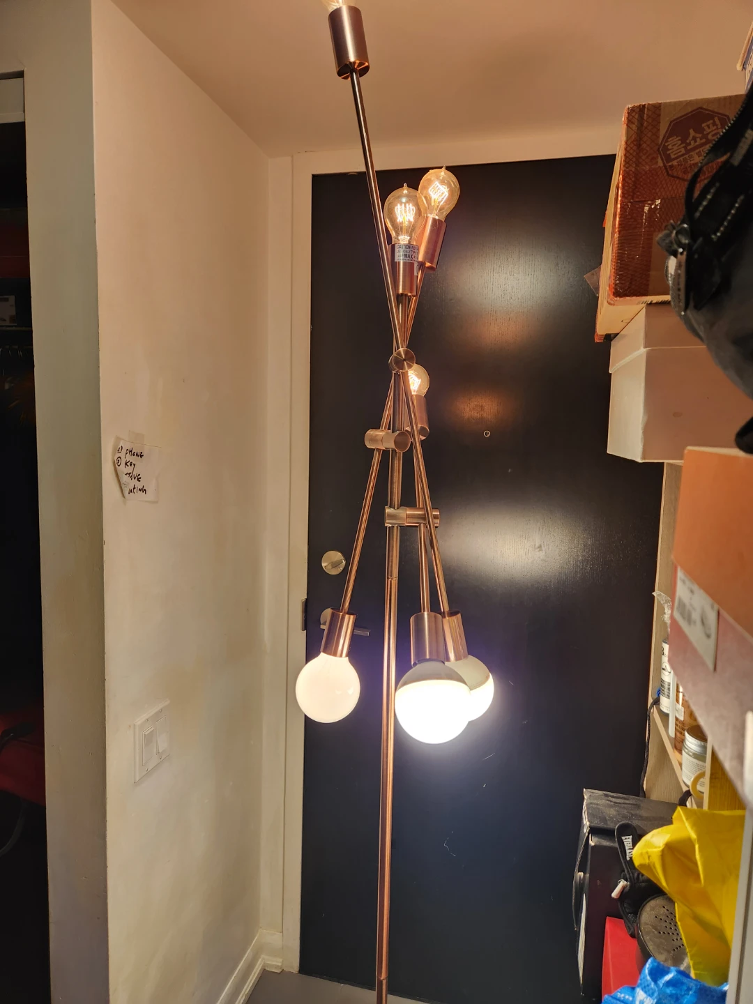 Copper Finish Multi-Light Floor Lamp